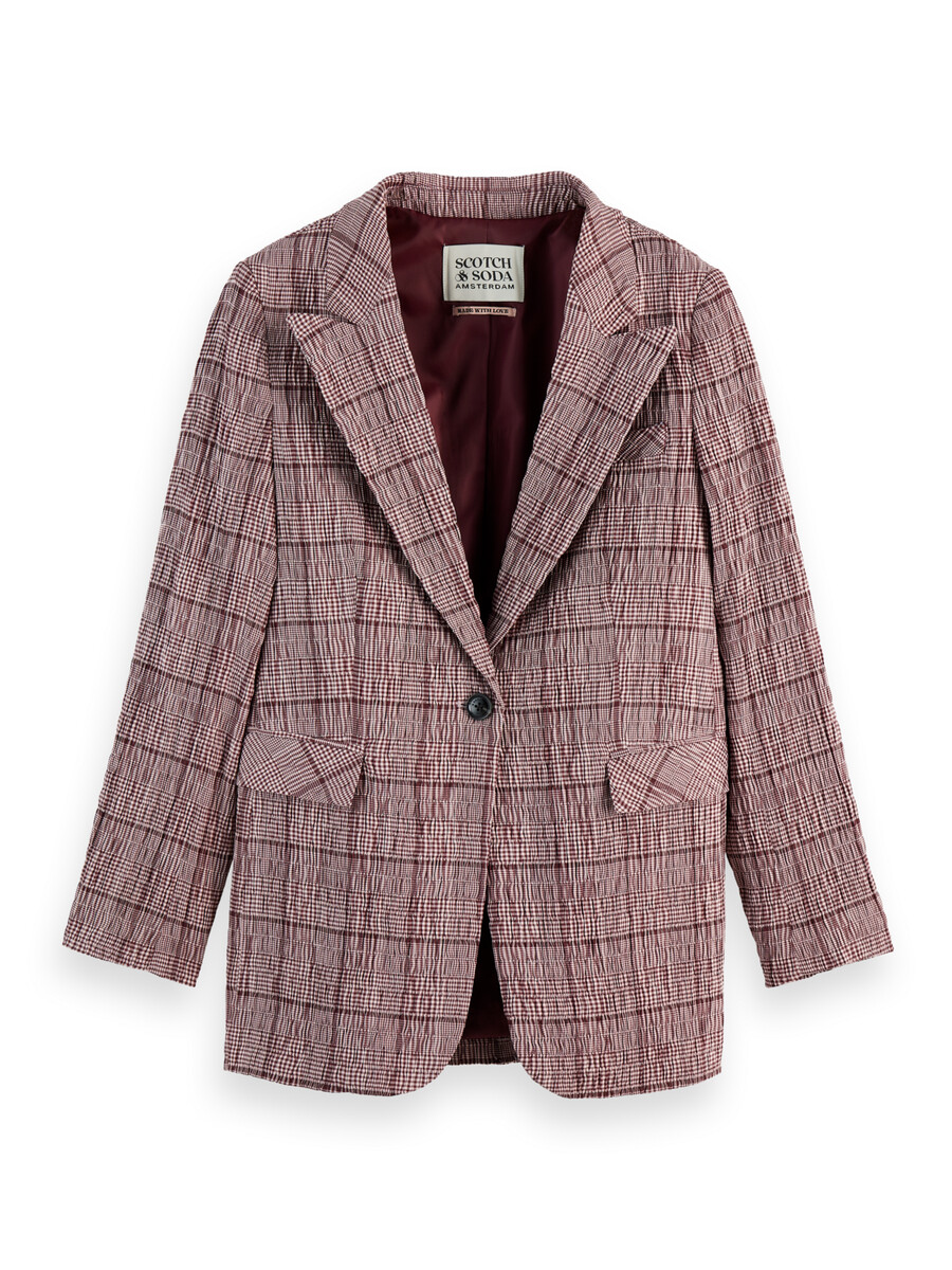 blazer in seersucker principe di galles