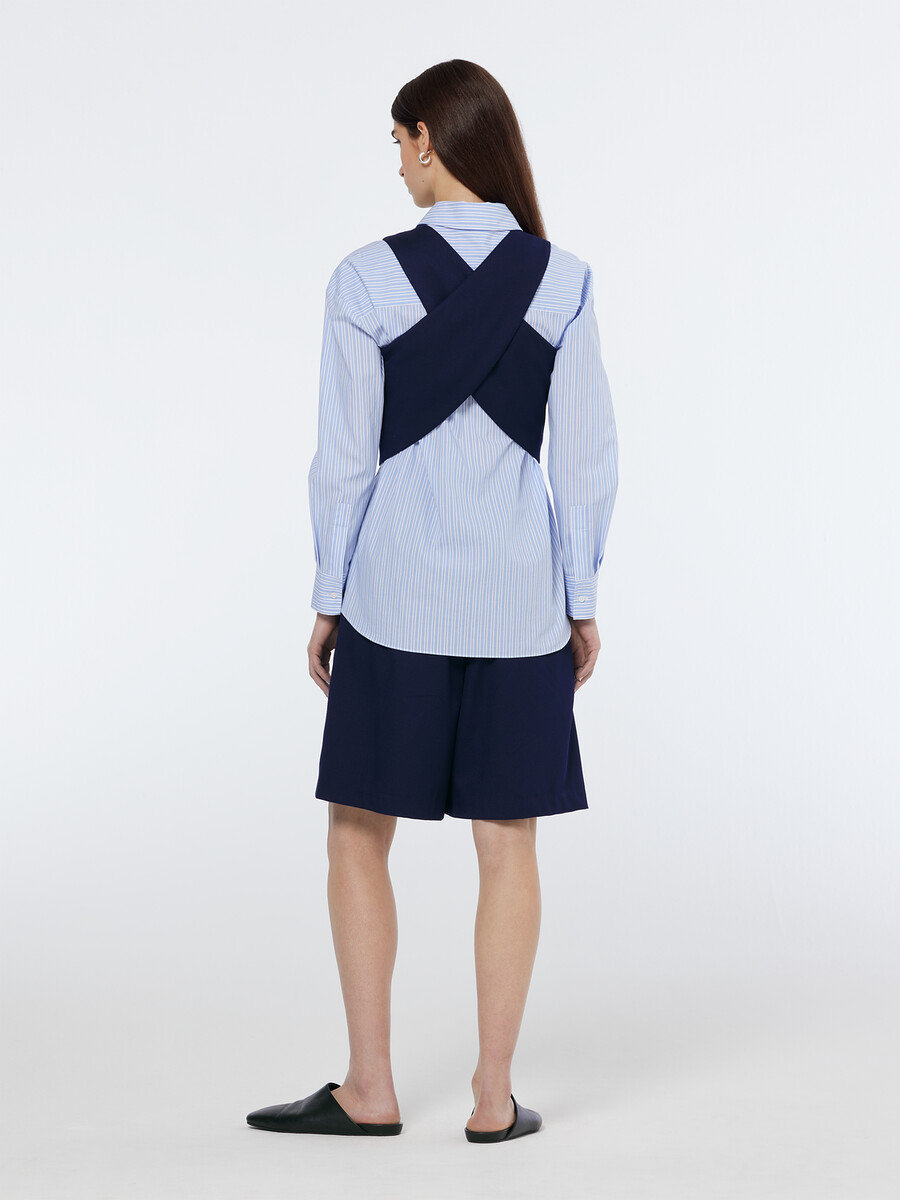 gilet in gabardine twill incrociato sulla schiena