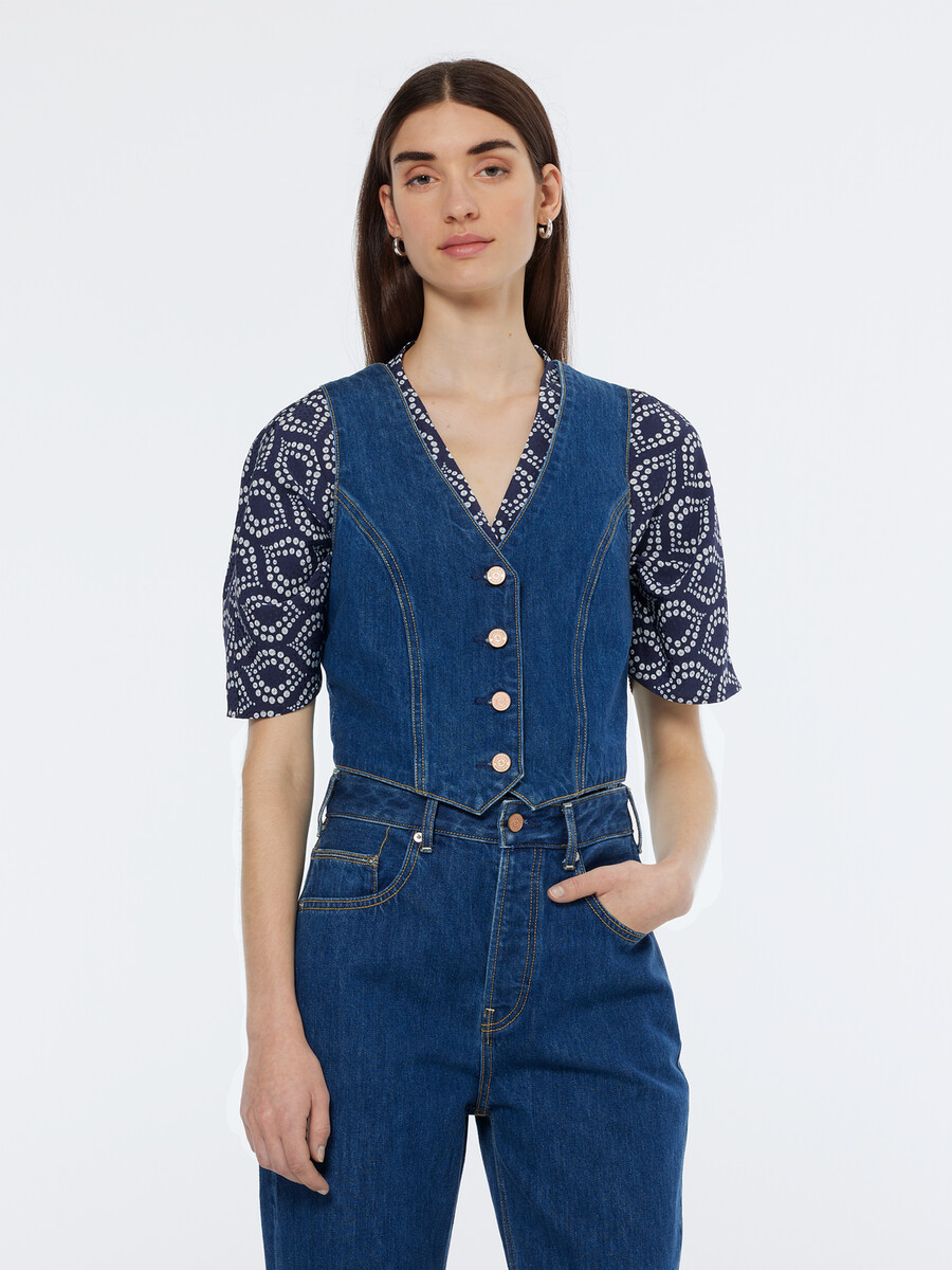 gilet in denim aderente city fresh