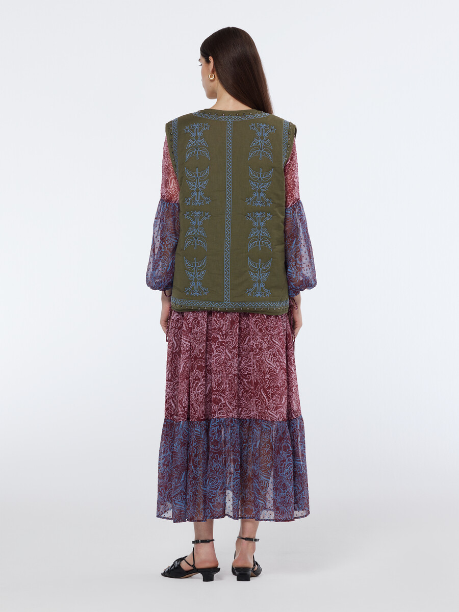 gilet ricamato floreale