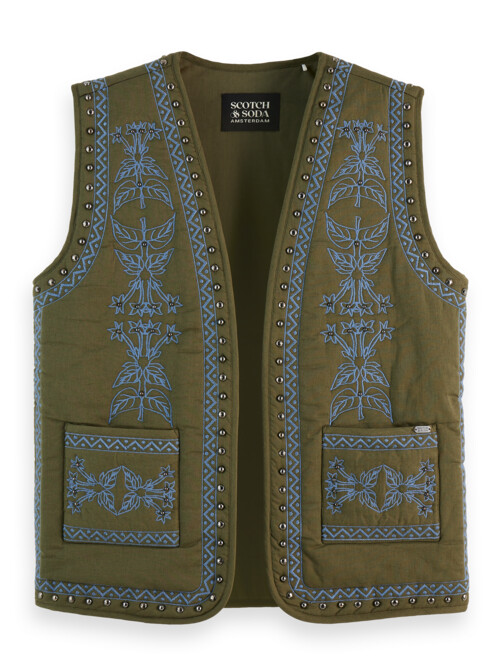 gilet ricamato floreale