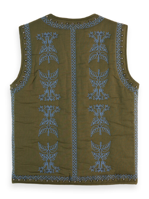 gilet ricamato floreale