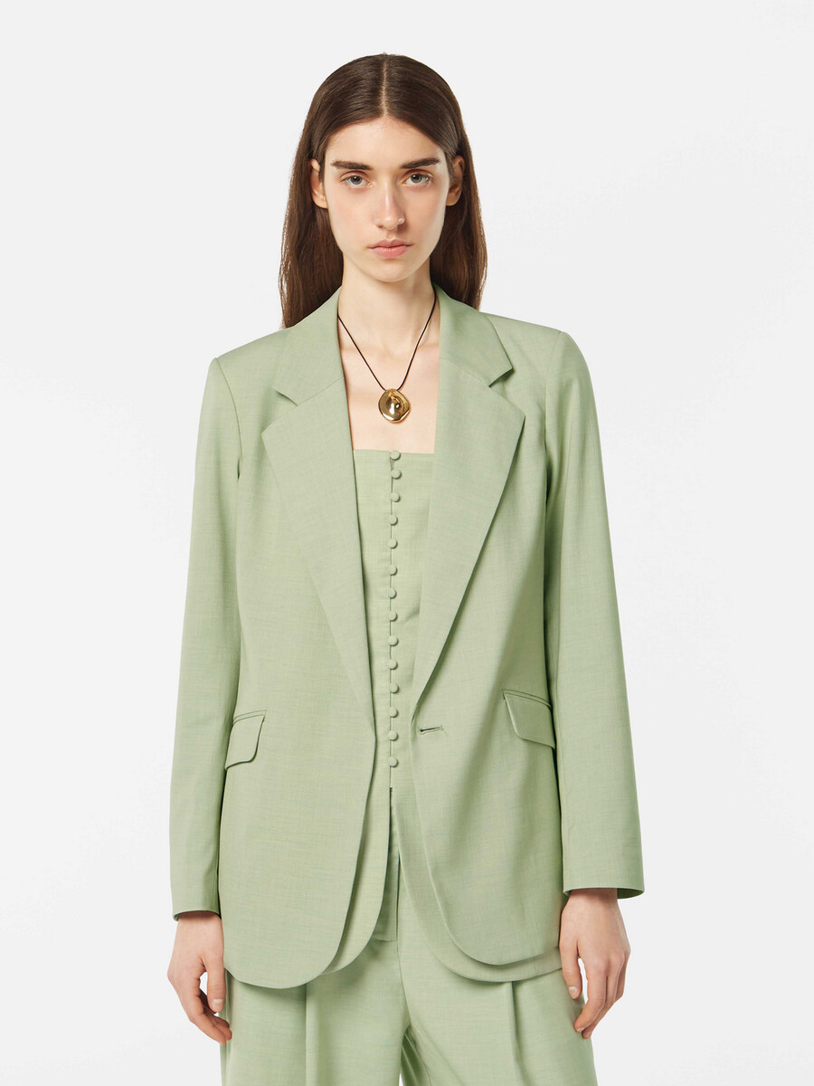 blazer drappeggiato con cintura