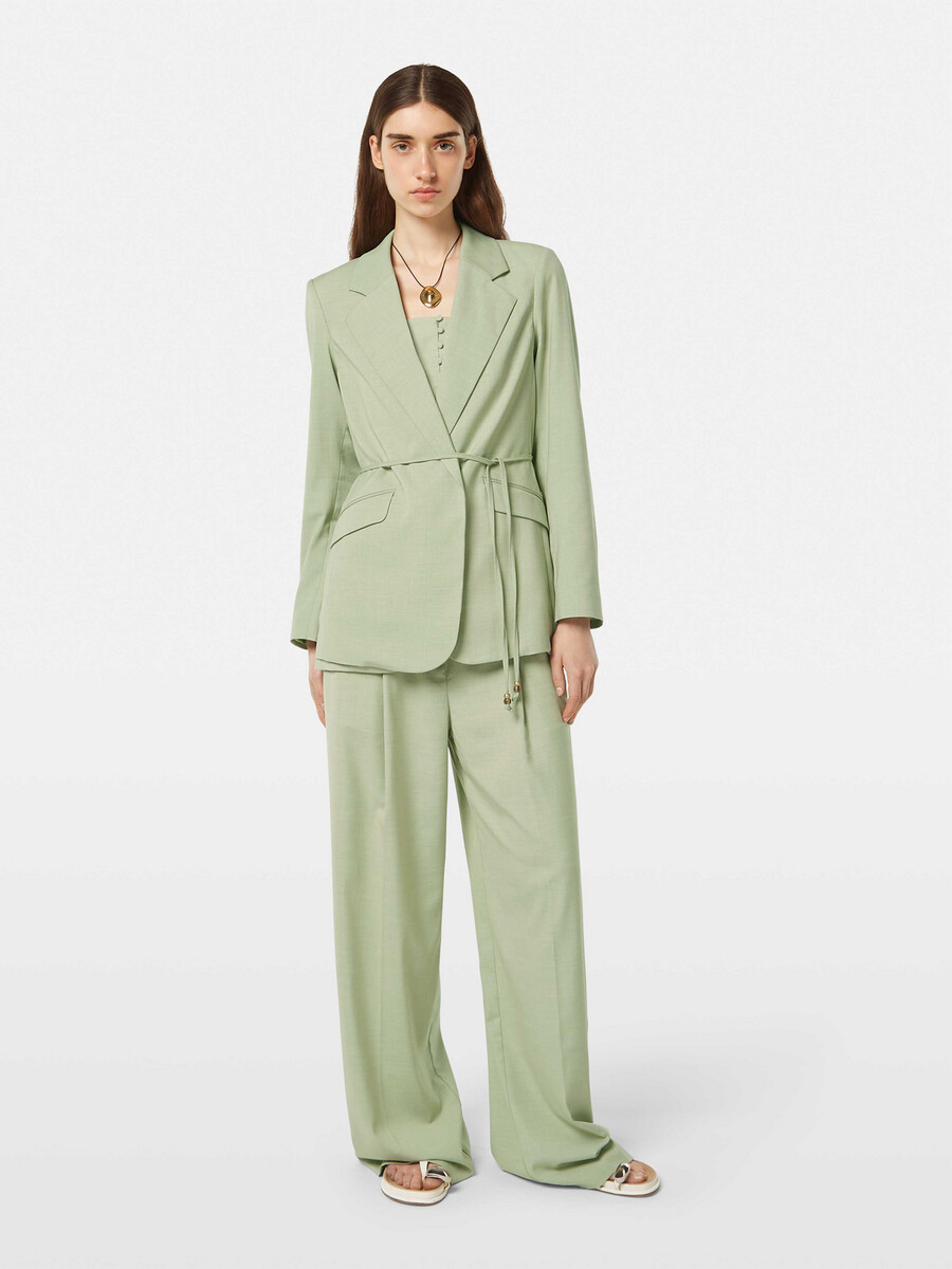 blazer drappeggiato con cintura
