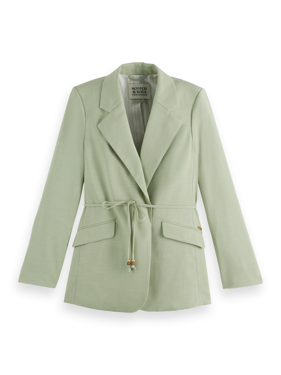 blazer drappeggiato con cintura