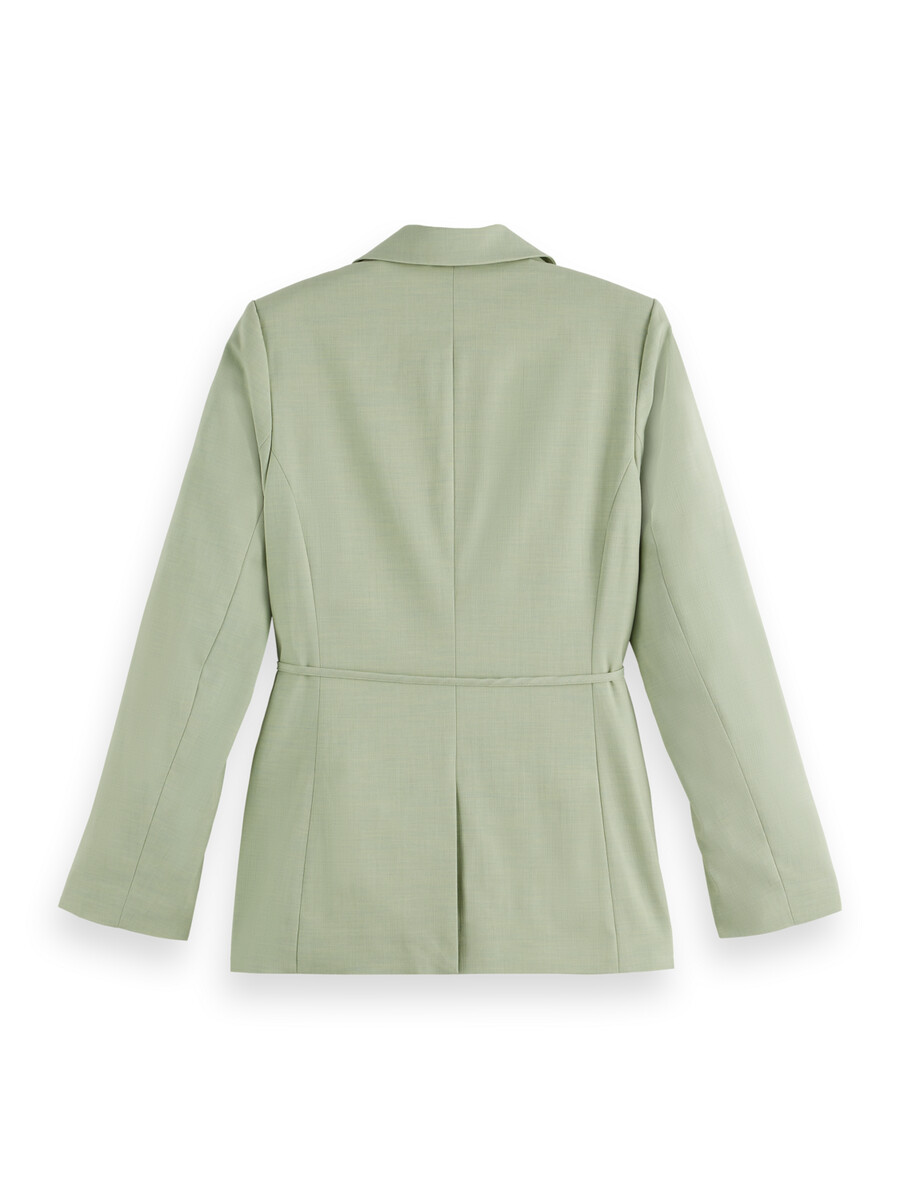 blazer drappeggiato con cintura