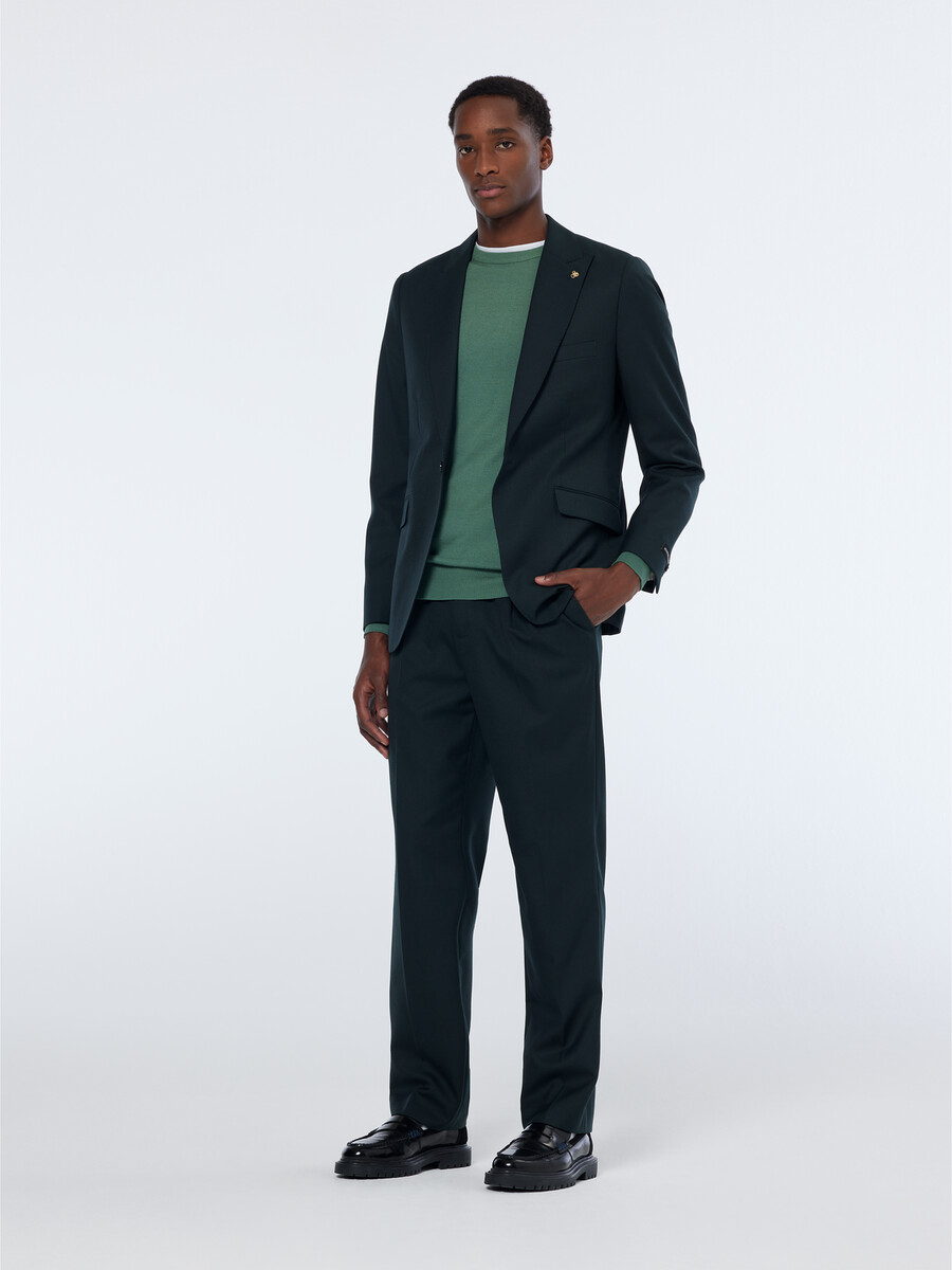 blazer regular fit con revers a lancia e bottone singolo