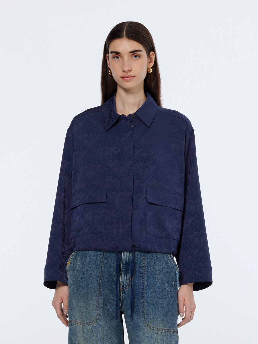 camicia utility in raso jacquard
