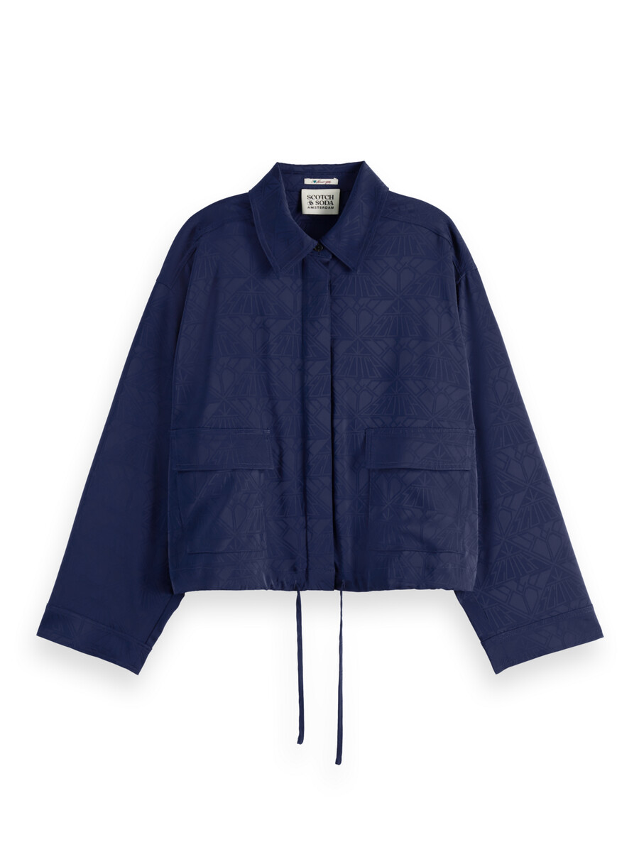 camicia utility in raso jacquard