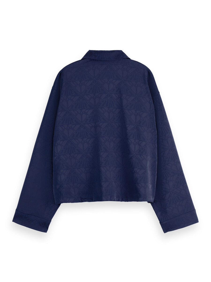 camicia utility in raso jacquard