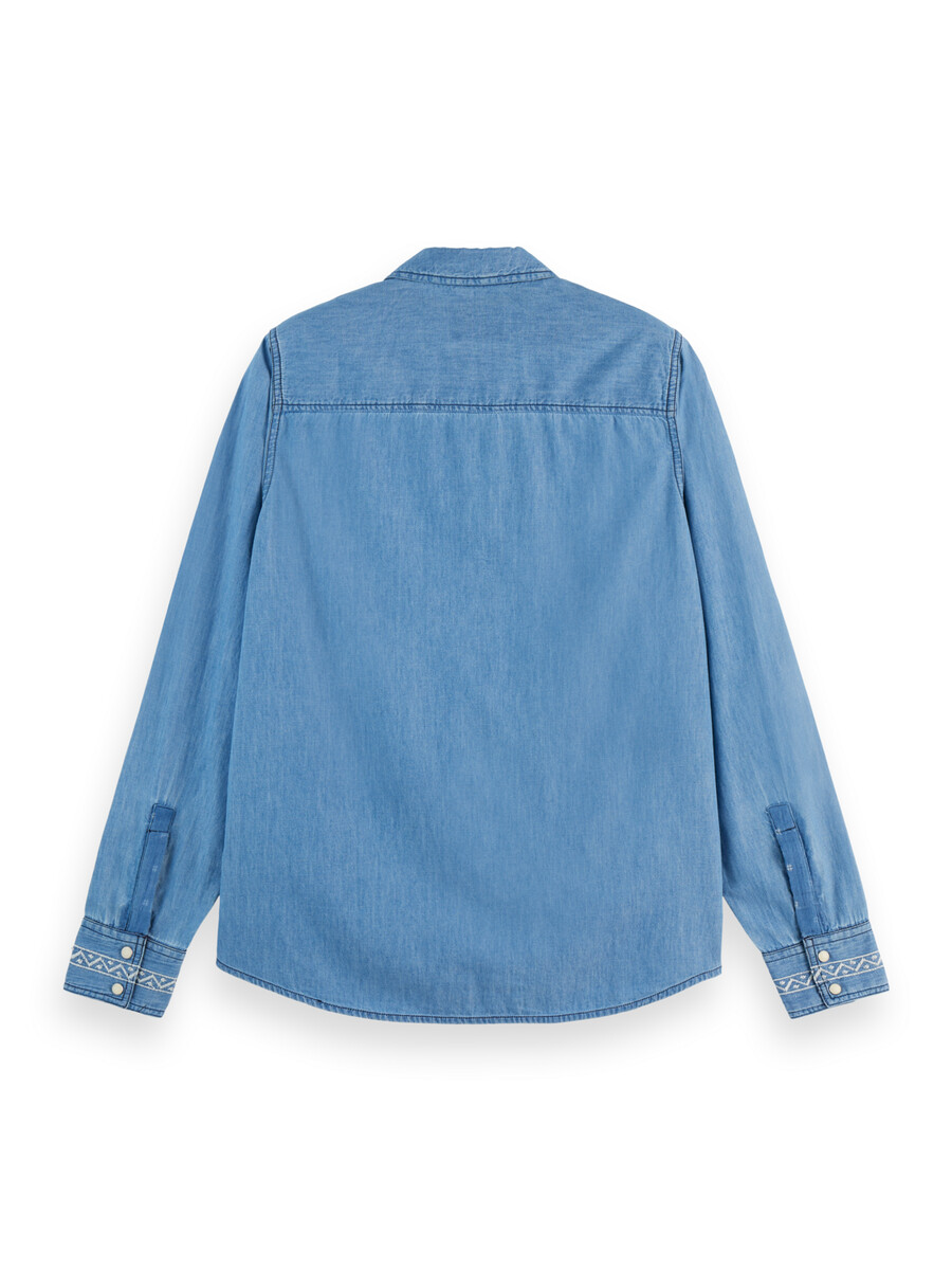 camicia in denim leggero slavato
