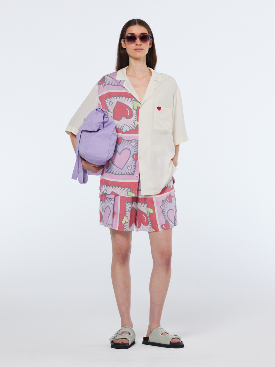 camicia con stampa a cuore scotch soda x burton morris