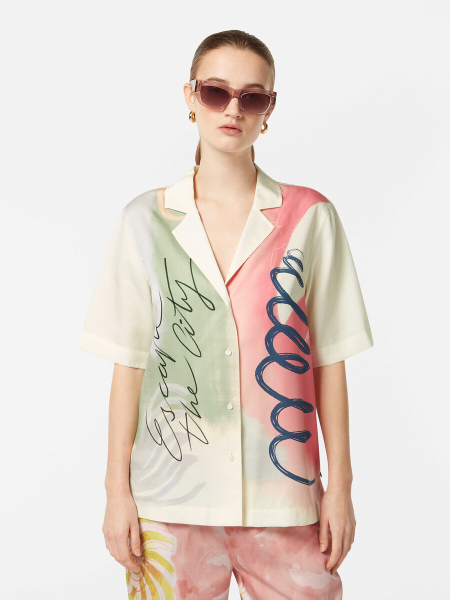 camicia a maniche corte stampata