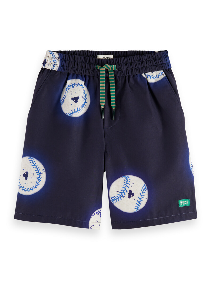pantaloncini da bagno stampati con motivo baseball per ragazzi
