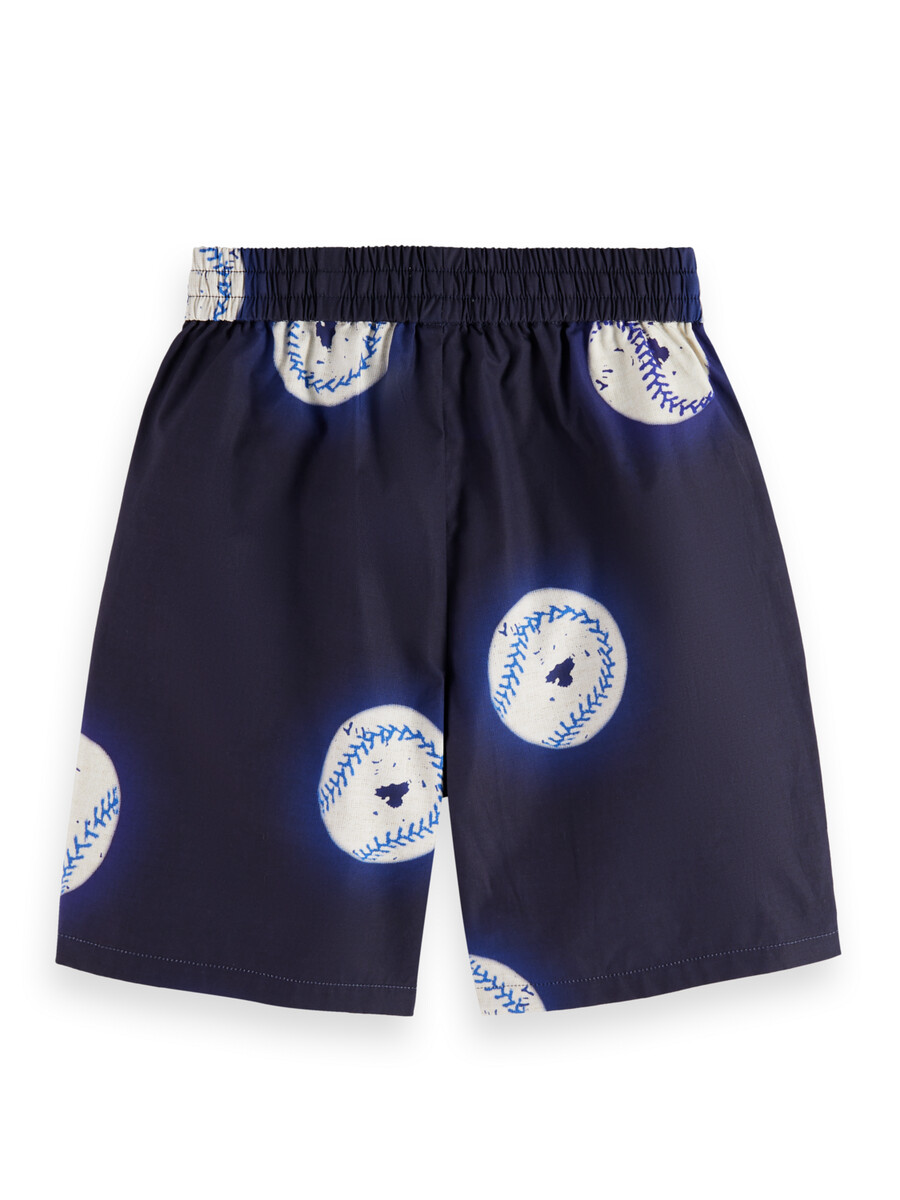 pantaloncini da bagno stampati con motivo baseball per ragazzi