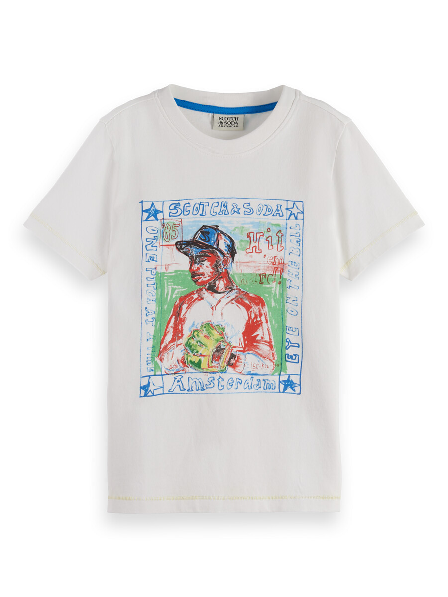t-shirt da baseball con grafica da ragazzo vestibilità regolare