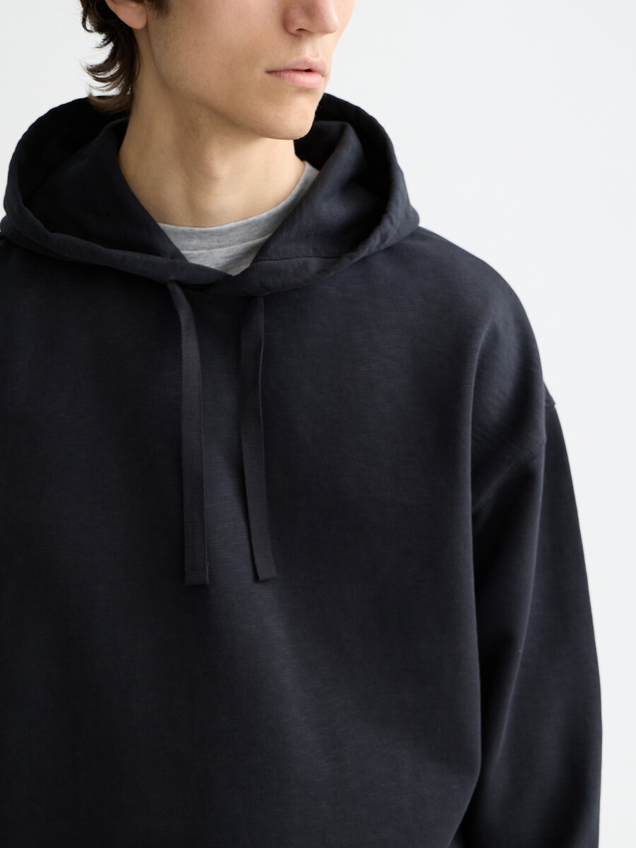 essentials — felpa con cappuccio con logo ricamato
