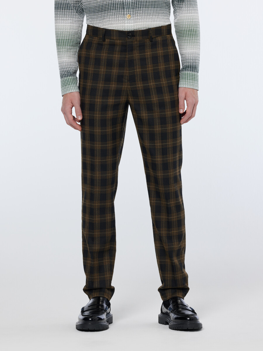 chino sartoriale a quadri tinto in filo irving