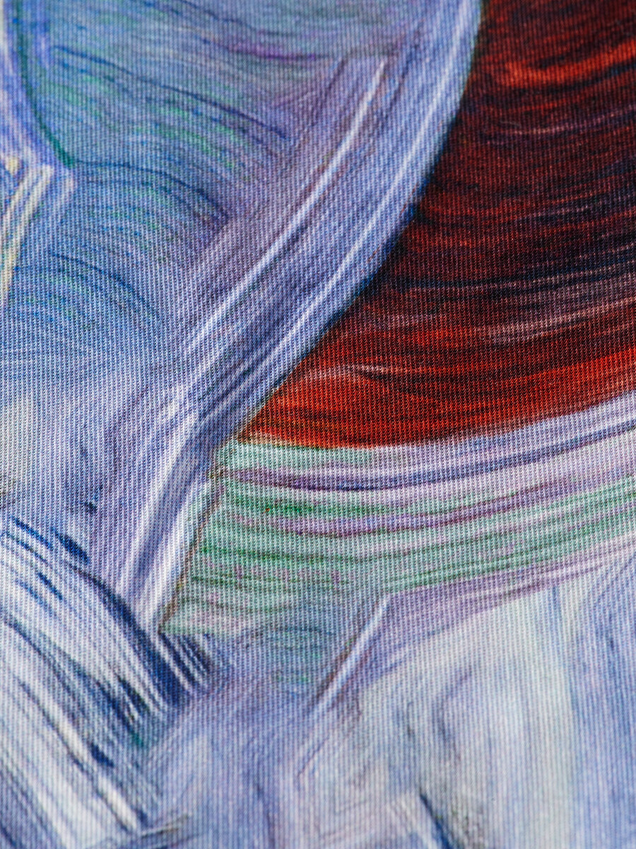 camicia con stampa astratta dal taglio rilassato