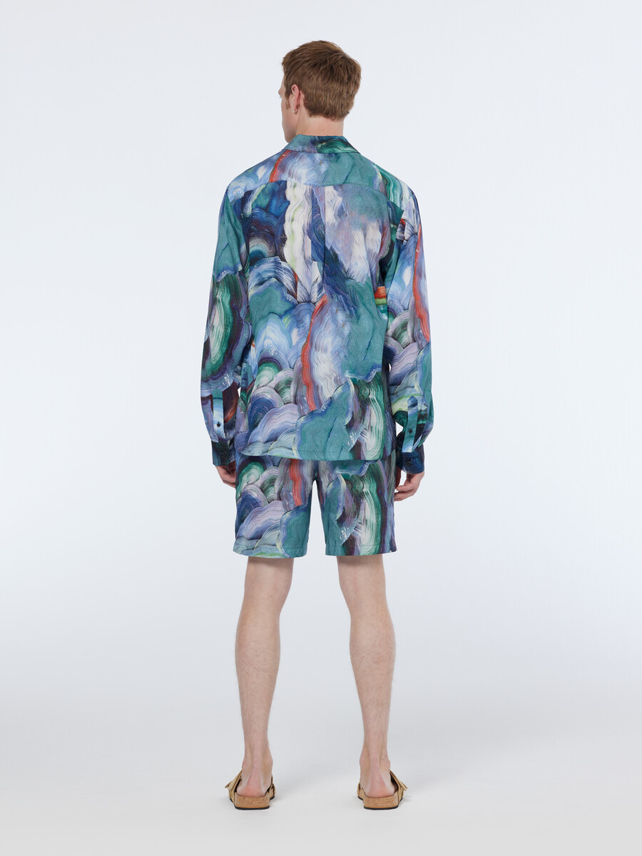 camicia con stampa astratta dal taglio rilassato
