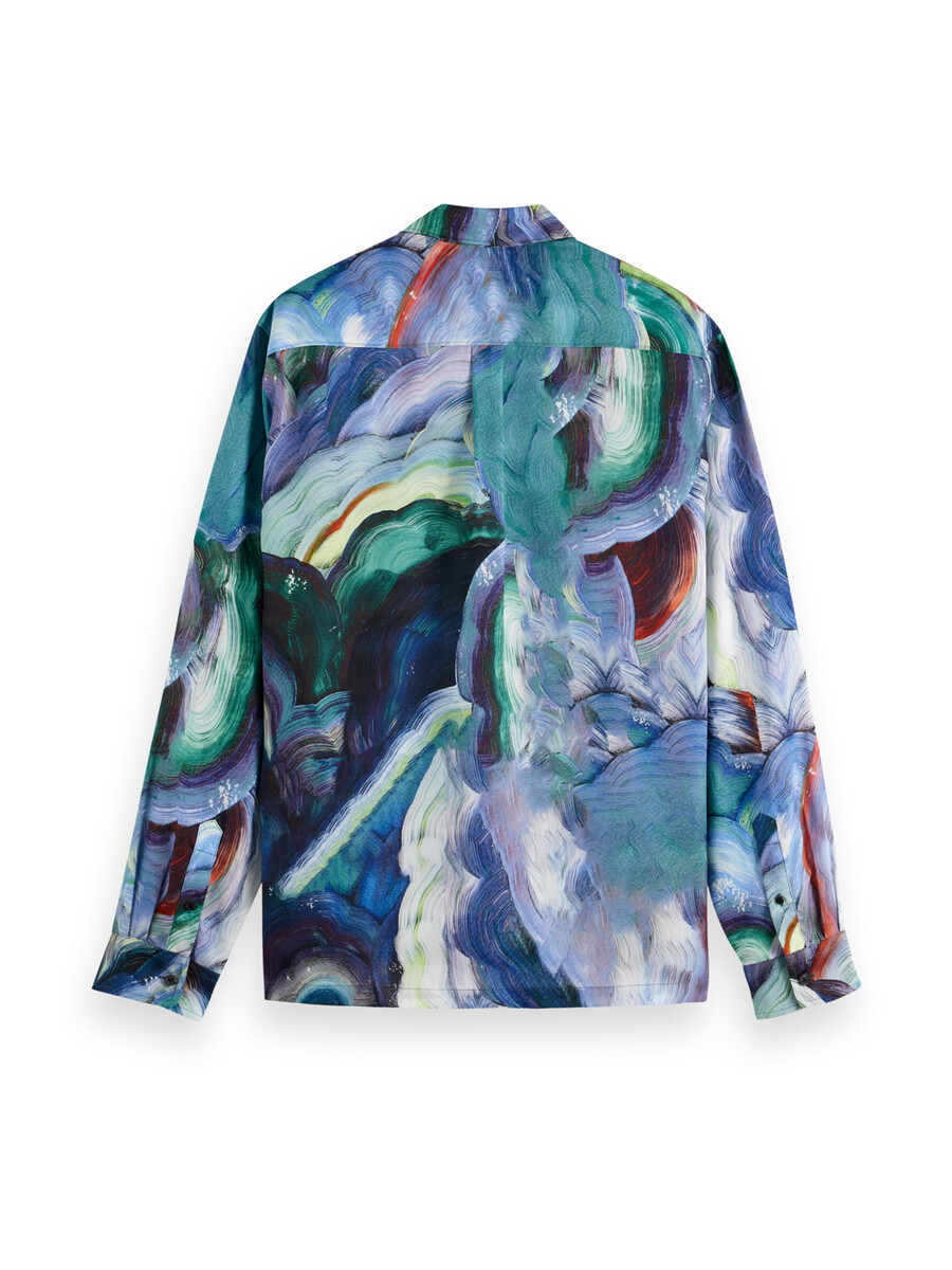 camicia con stampa astratta dal taglio rilassato