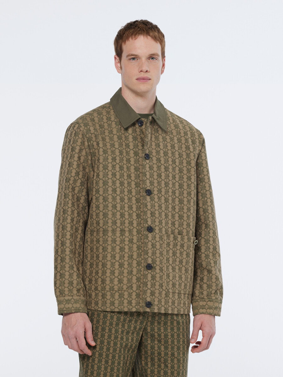 giacca in misto cotone jacquard