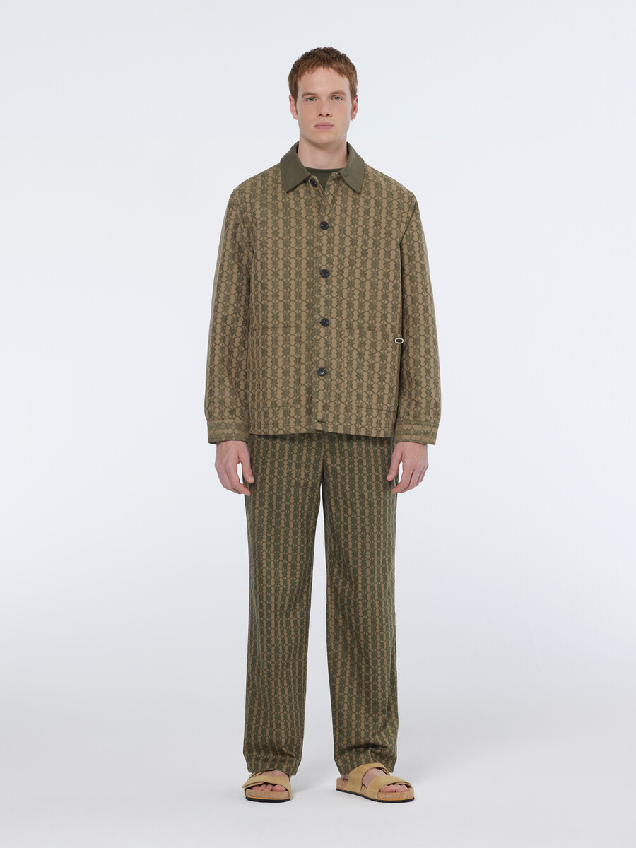 giacca in misto cotone jacquard