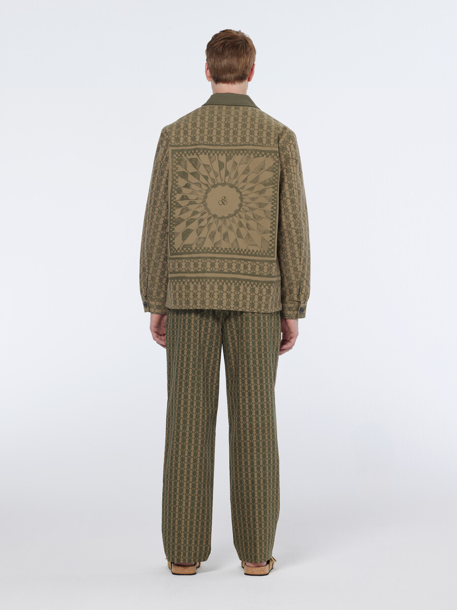 giacca in misto cotone jacquard
