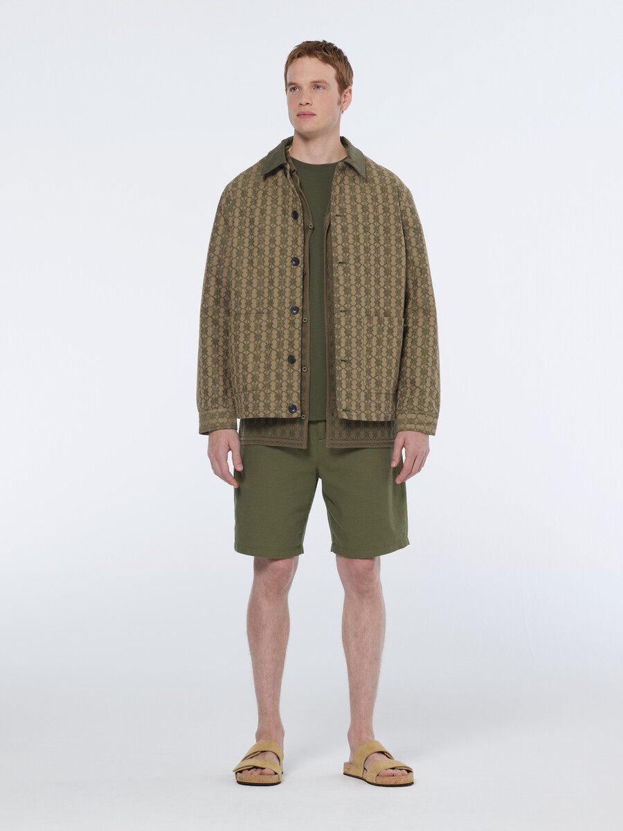 giacca in misto cotone jacquard