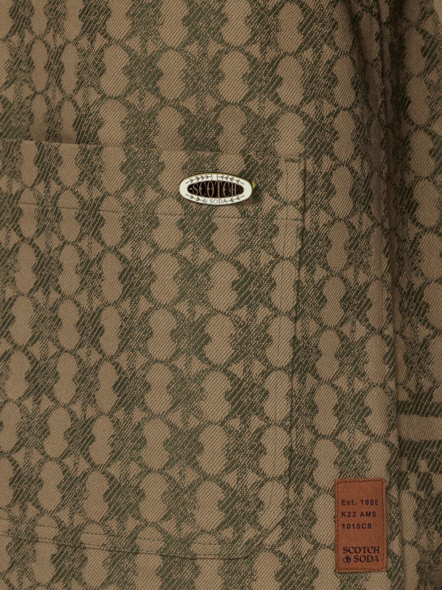 giacca in misto cotone jacquard