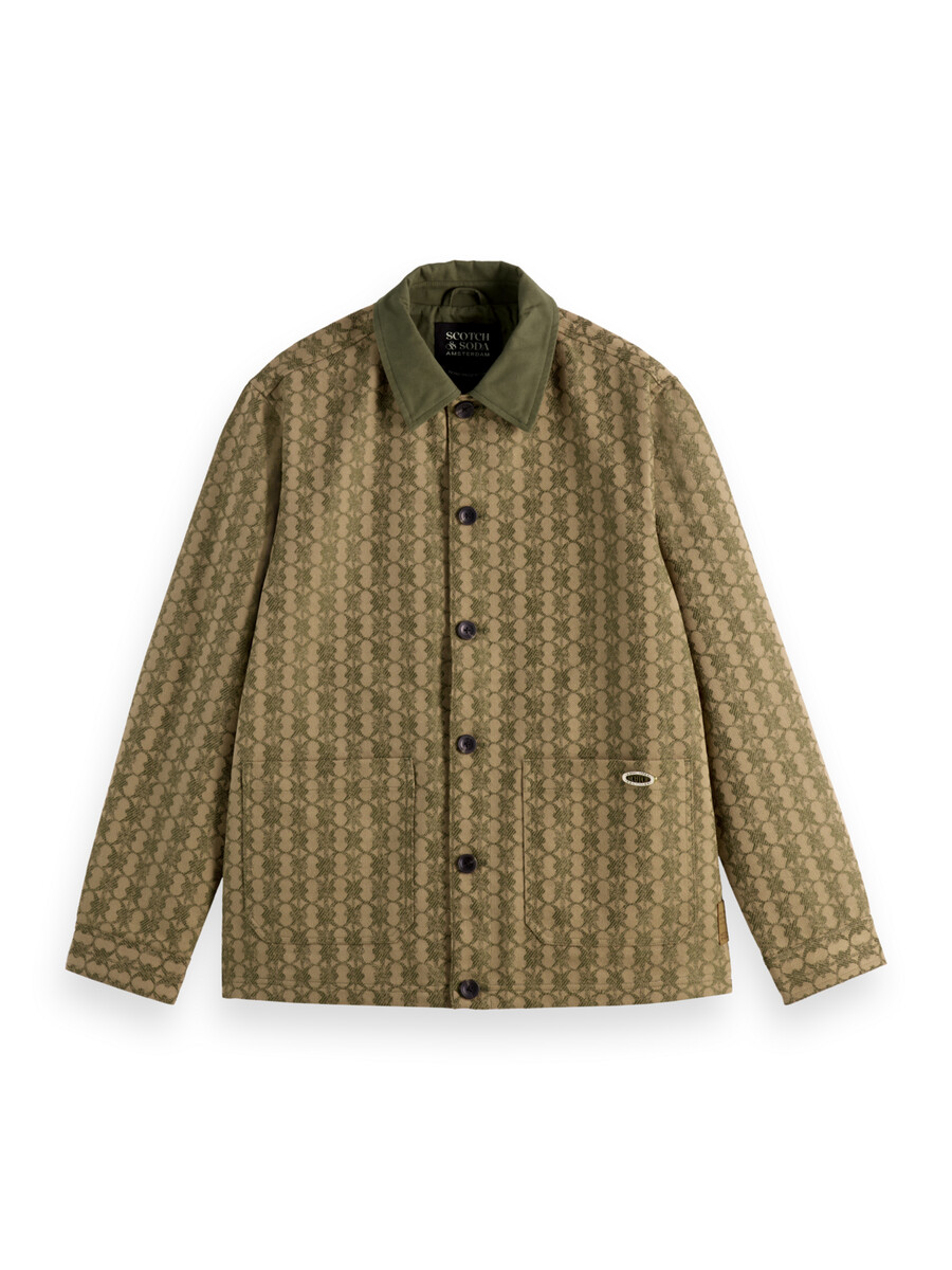 giacca in misto cotone jacquard