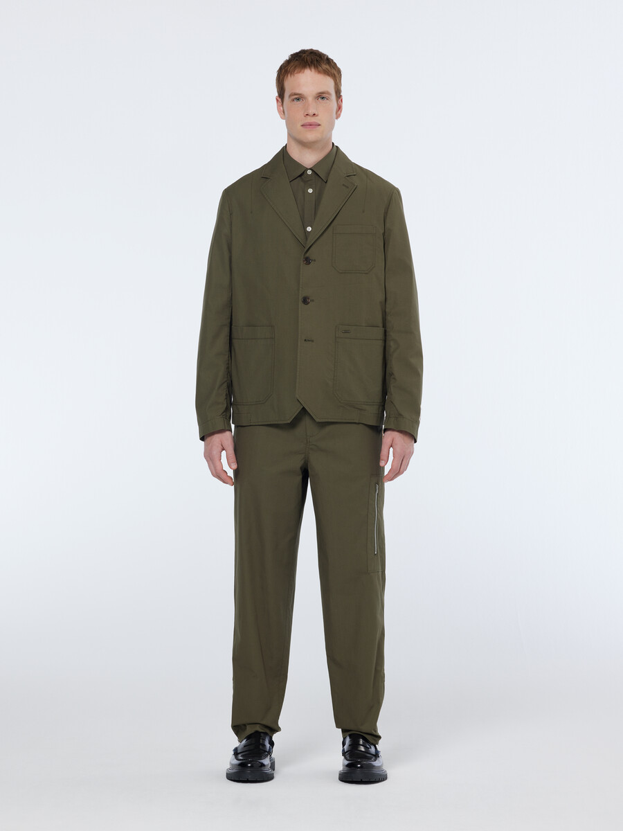 blazer militare in cotone ripstop destrutturato dalla vestibilità rilassata