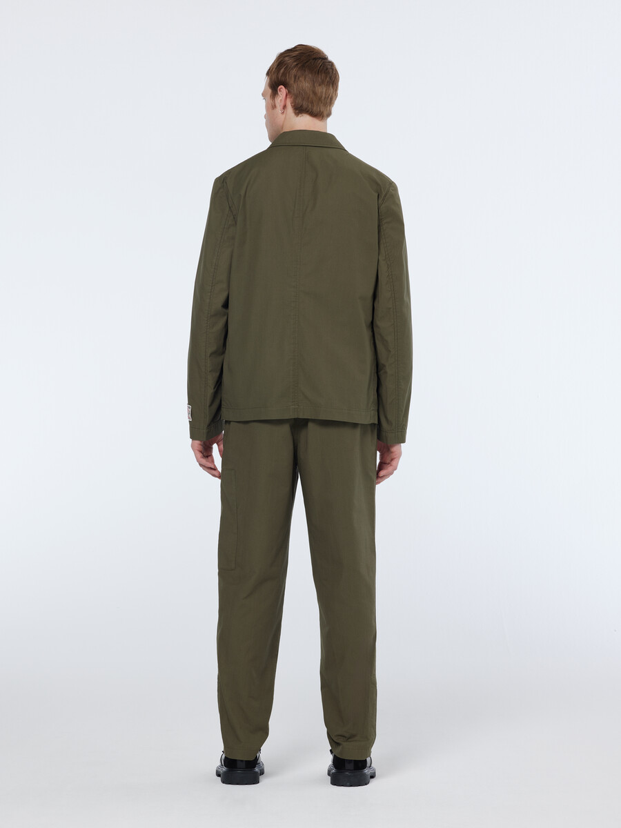 blazer militare in cotone ripstop destrutturato dalla vestibilità rilassata