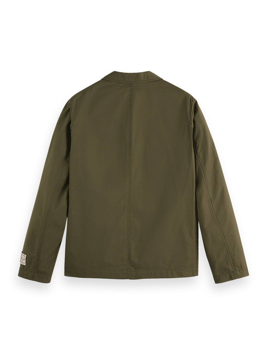 blazer militare in cotone ripstop destrutturato dalla vestibilità rilassata