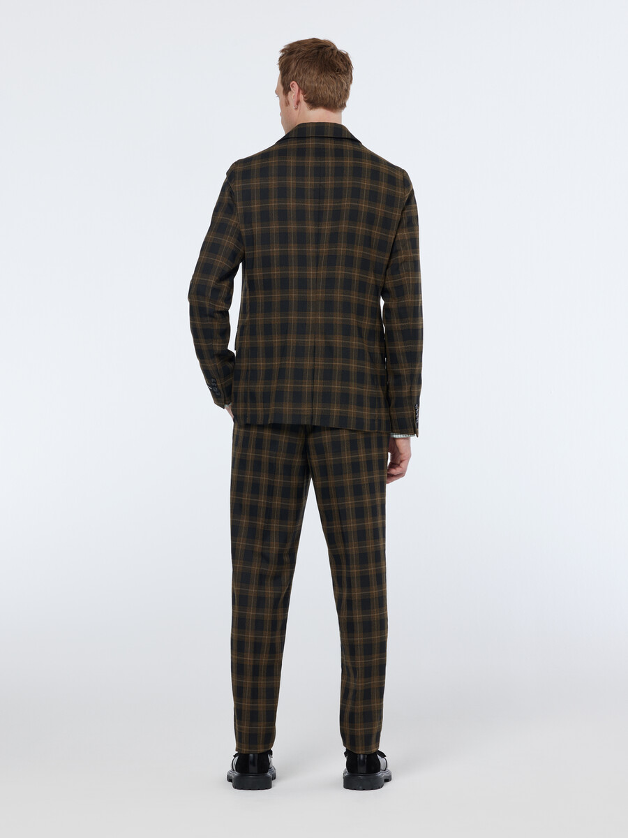 blazer monopetto a quadri tinto in filo dalla vestibilità regolare