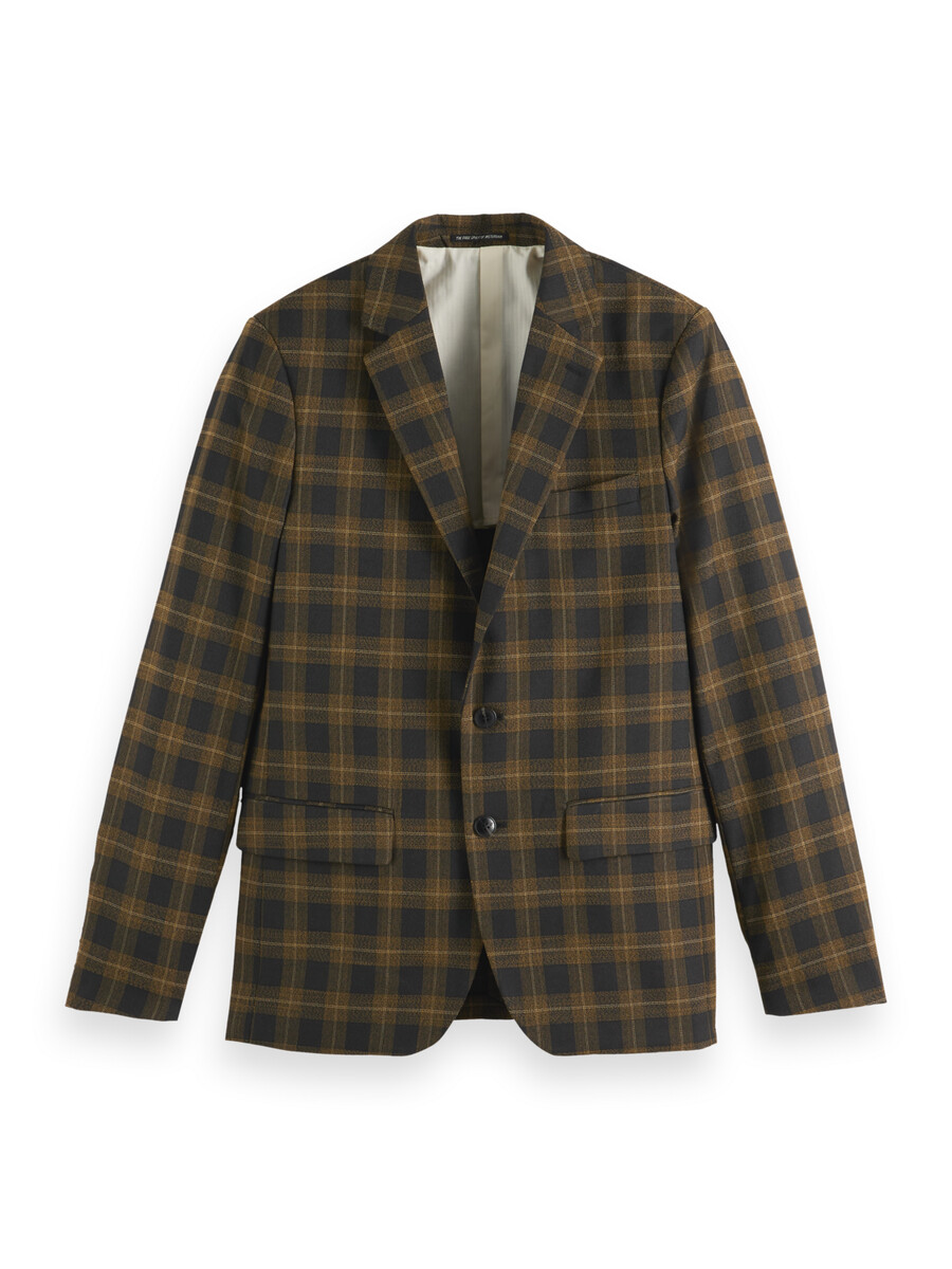 blazer monopetto a quadri tinto in filo dalla vestibilità regolare