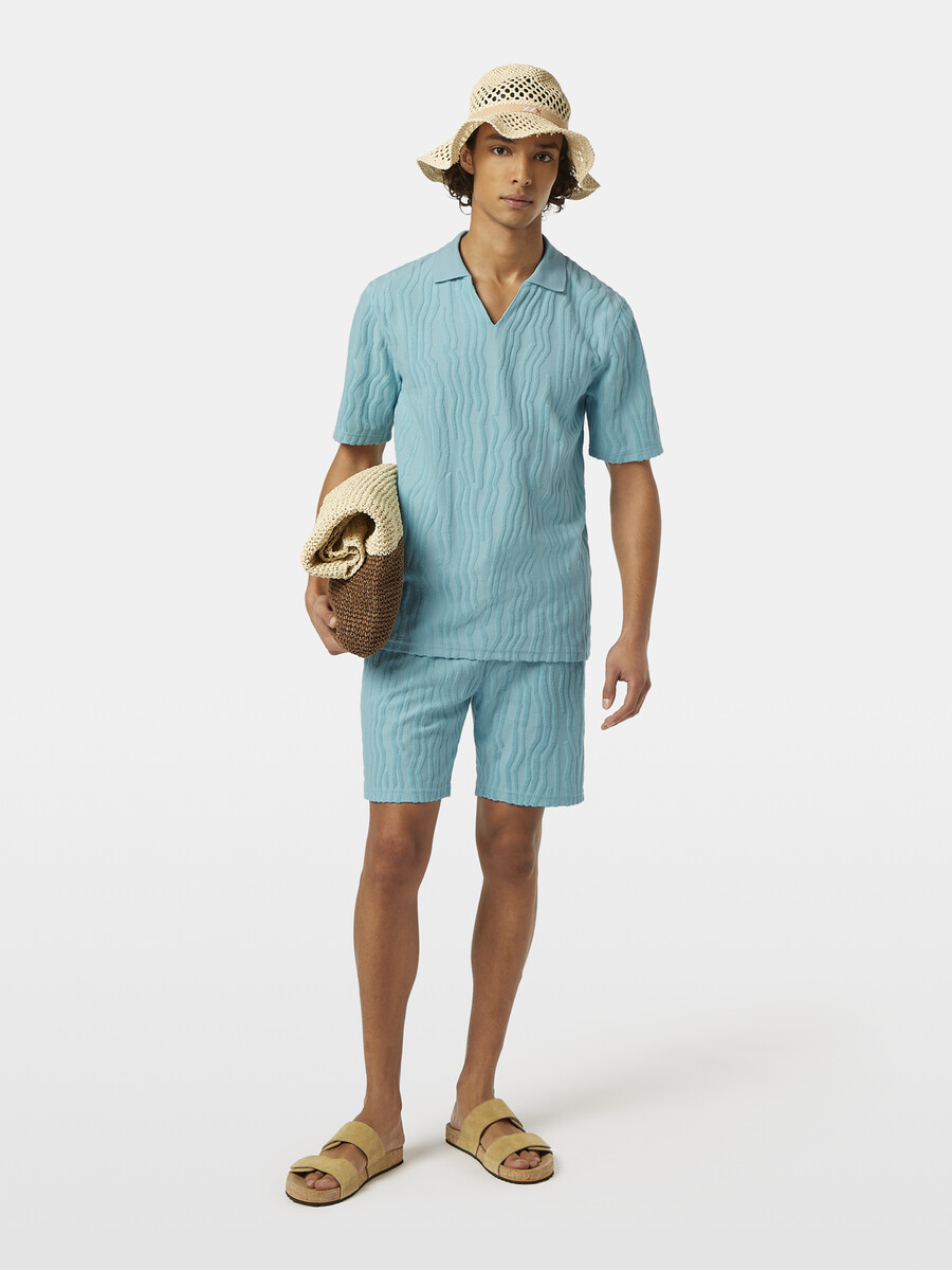 polo in spugna di cotone jacquard dalla vestibilità comoda
