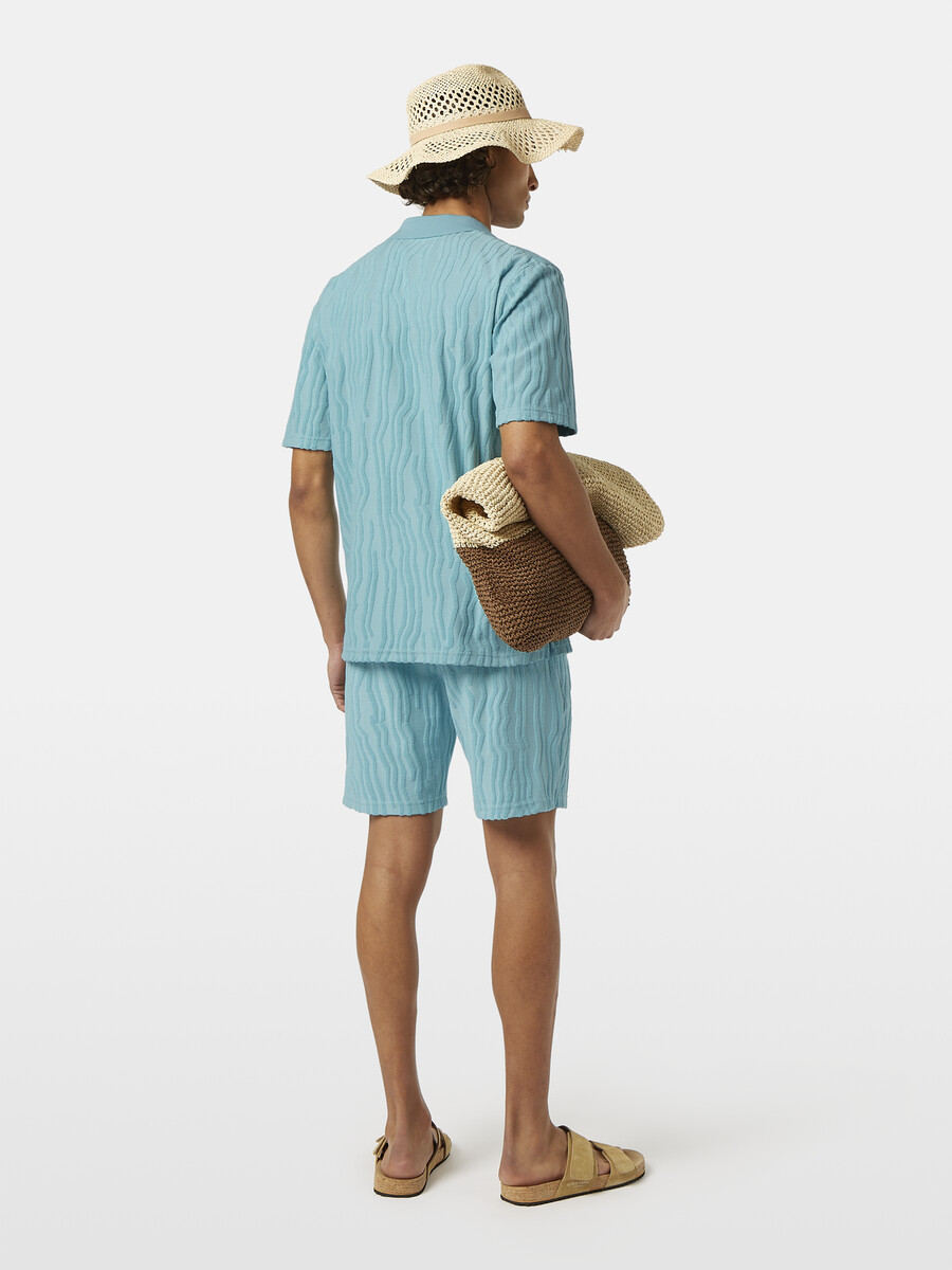 polo in spugna di cotone jacquard dalla vestibilità comoda