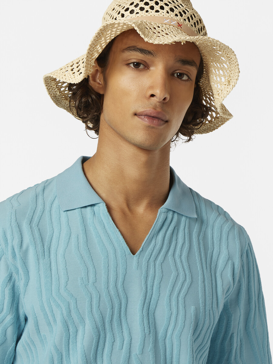 polo in spugna di cotone jacquard dalla vestibilità comoda