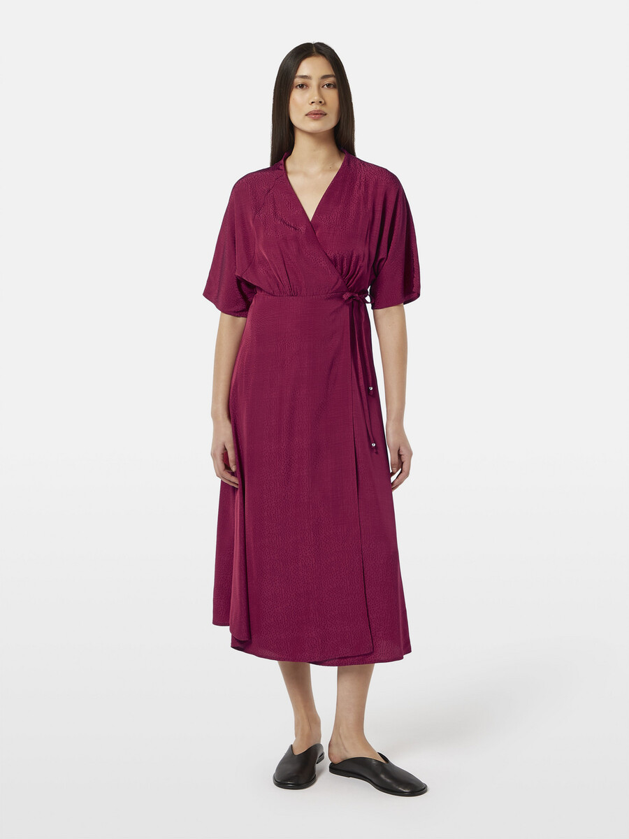 abito midi avvolgente in jacquard