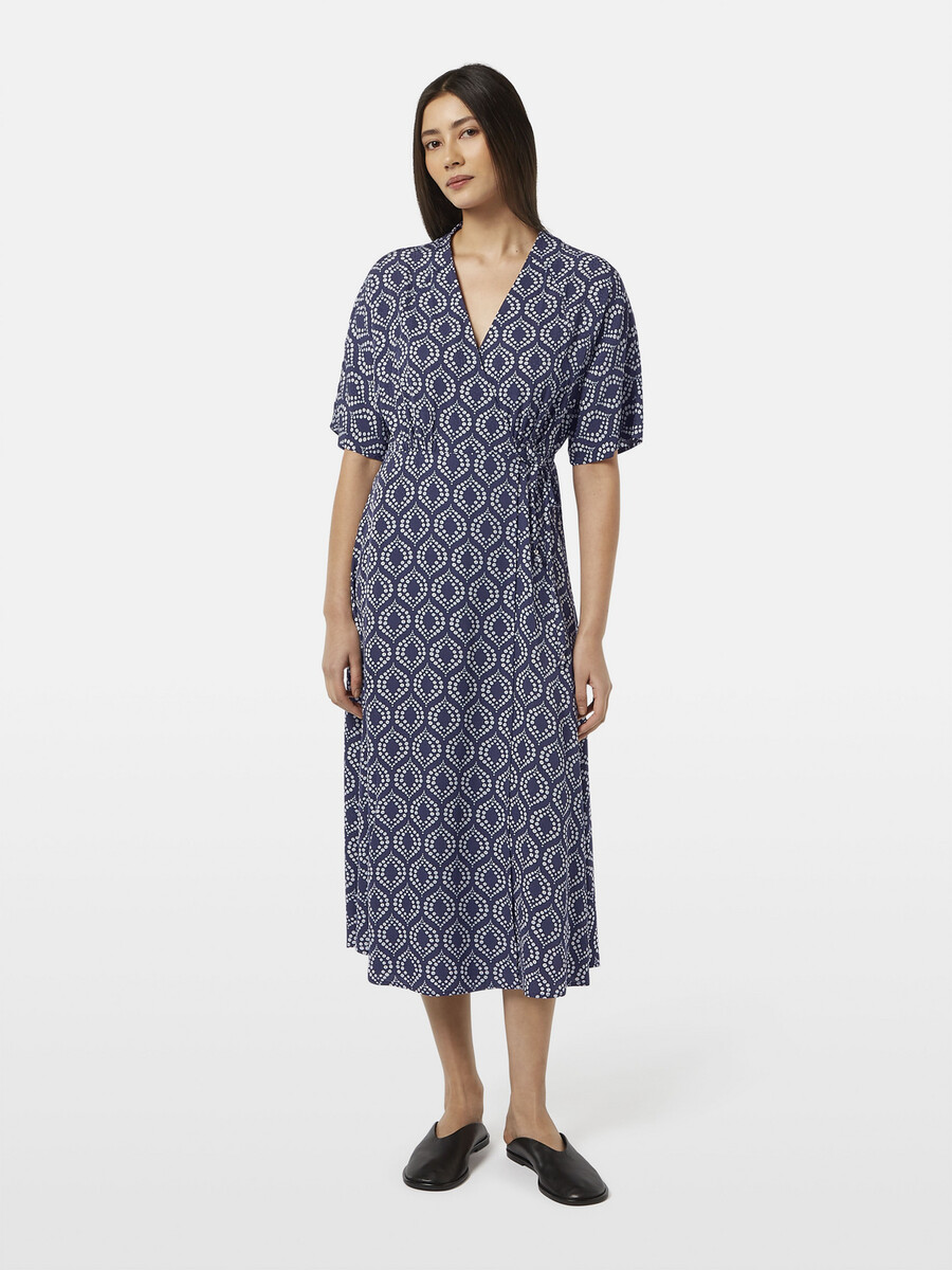 abito midi avvolgente in jacquard