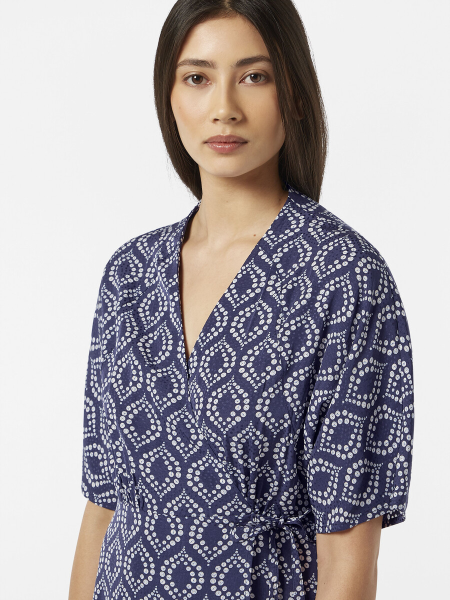 abito midi avvolgente in jacquard