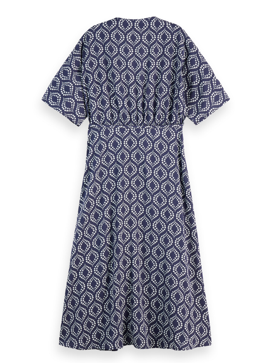 abito midi avvolgente in jacquard