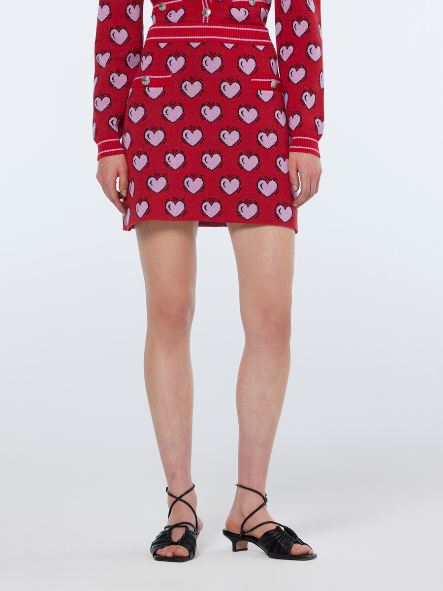gonna con stampa a cuore scotch soda x burton morris