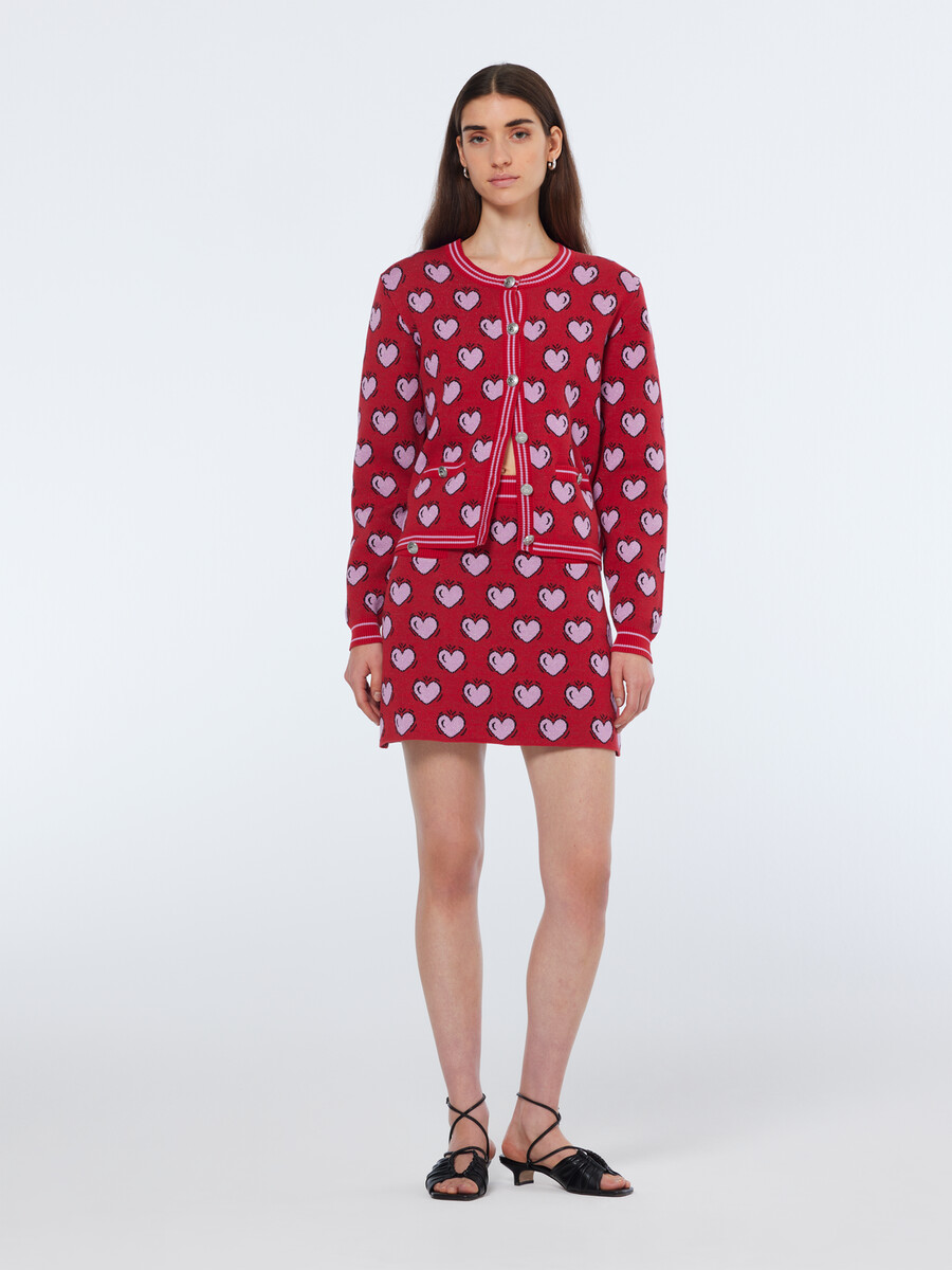 gonna con stampa a cuore scotch soda x burton morris