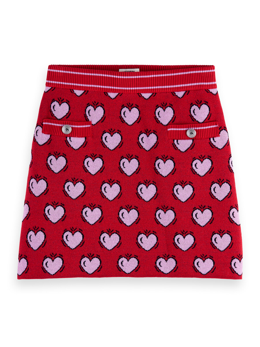 gonna con stampa a cuore scotch soda x burton morris