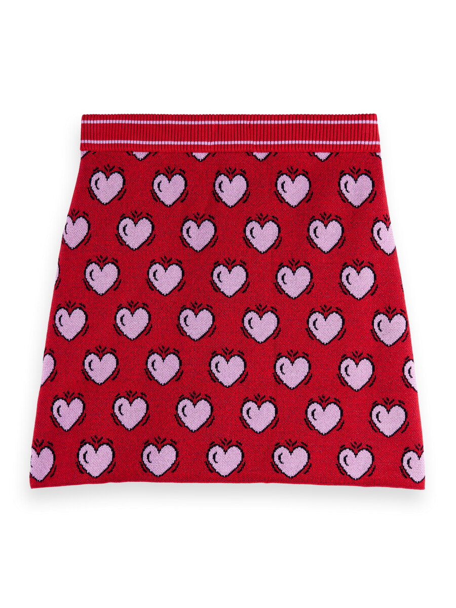 gonna con stampa a cuore scotch soda x burton morris