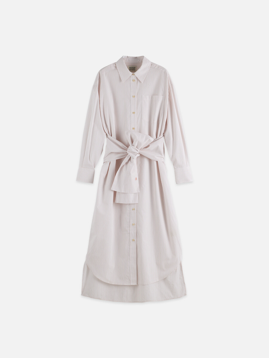 abito camicia con cravatta dal taglio rilassato