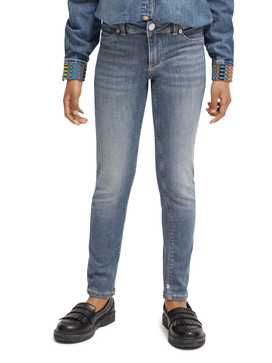 jeans skinny milou da bambina - blu elettrico
