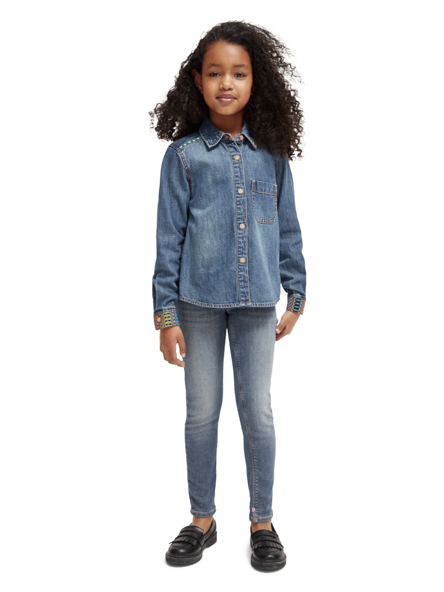 jeans skinny milou da bambina - blu elettrico